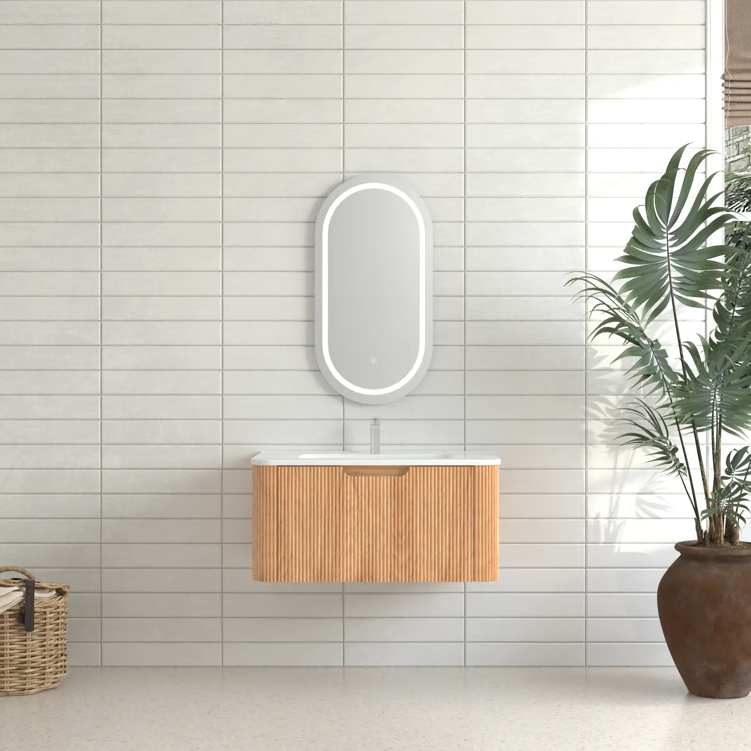 30-Inch Wall-Mounted Floating Solid Wood Bathroom Vanity by HouseOfZazla