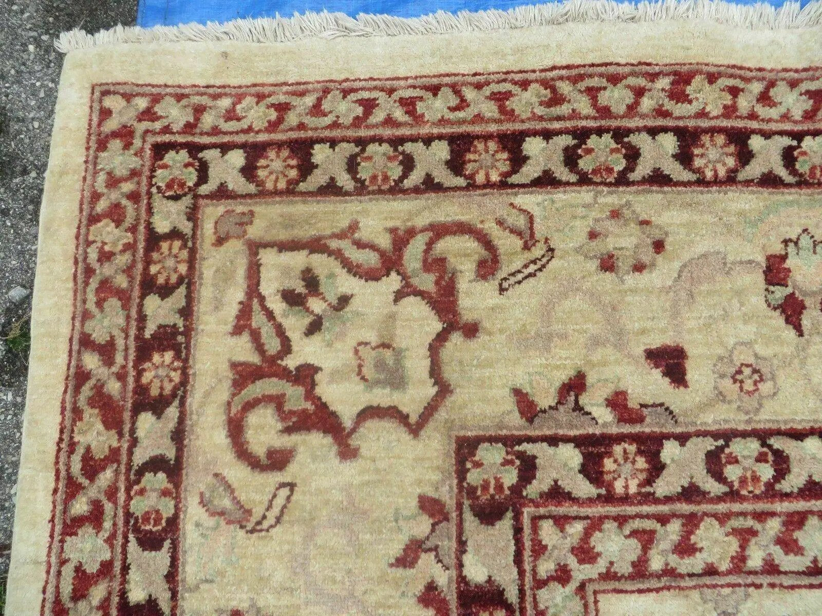 10' X 14' Vintage Hand Knotted Made Indian Agra Wool Rug Vegetable Dyes by Jewel Rugs