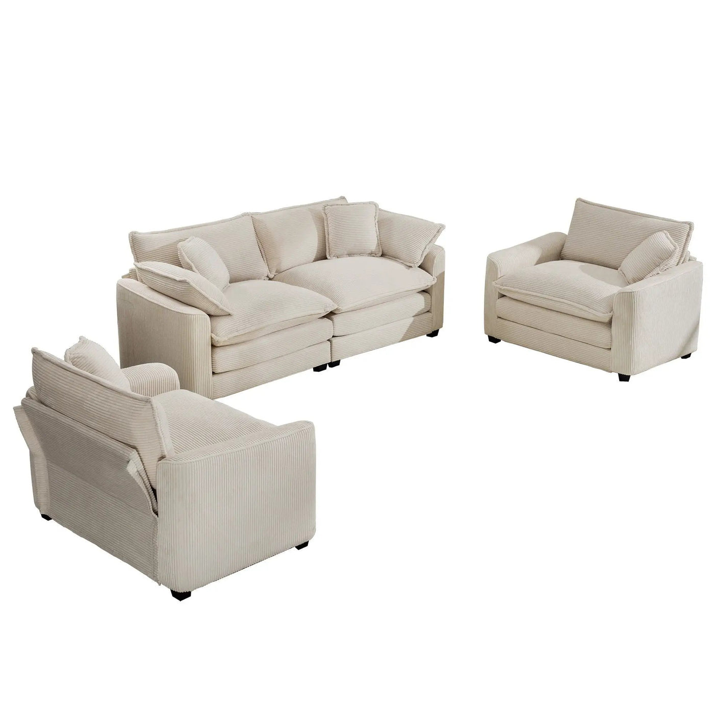 Elegant Oversized Sectional Sofa Set With Deep Seats And Flexible Layout by Unique Piece Furniture
