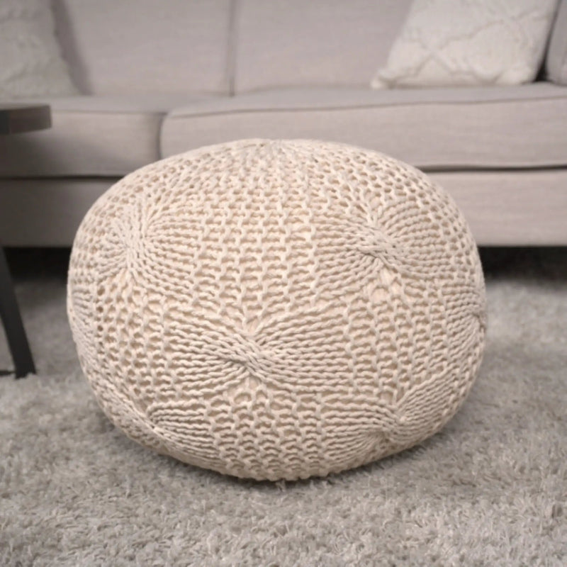 Bordeaux - Knitted Round Pouf by Unique Piece Furniture