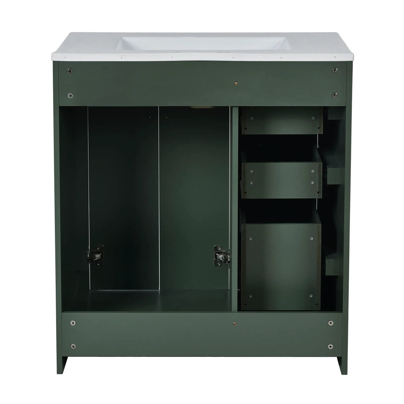 Ceramic Sink Combo, Freestanding Vanity Set With 3 Drawers & Soft Closing Doors by HouseOfZazla