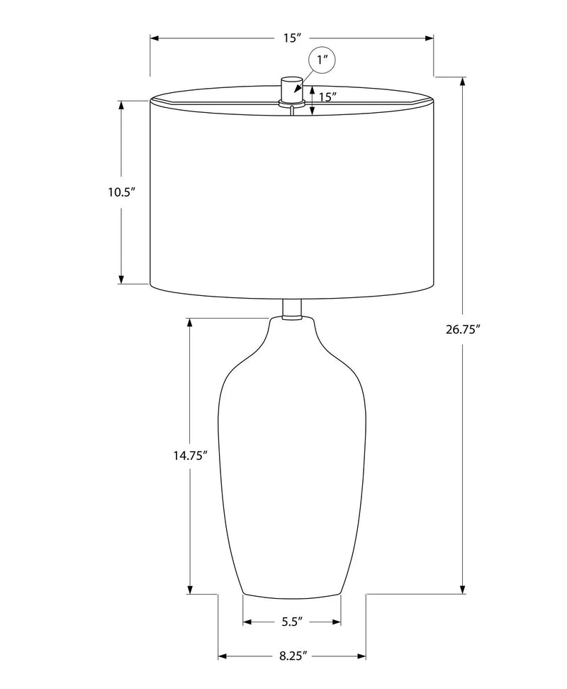 Lighting, Table Lamp, Ceramic, Resin, Contemporary - Gray by Unique Piece Furniture