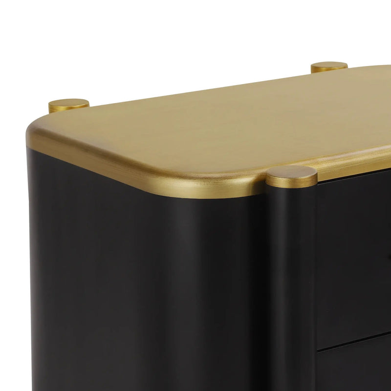 Contemporary 2 Drawers Nightstand with Curved Profile Design by HouseOfZazla