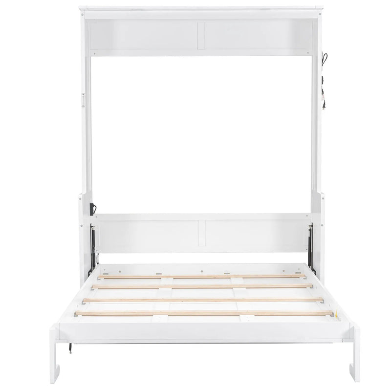 Murphy Bed With Desk, LED Lights & USB Charging Station
