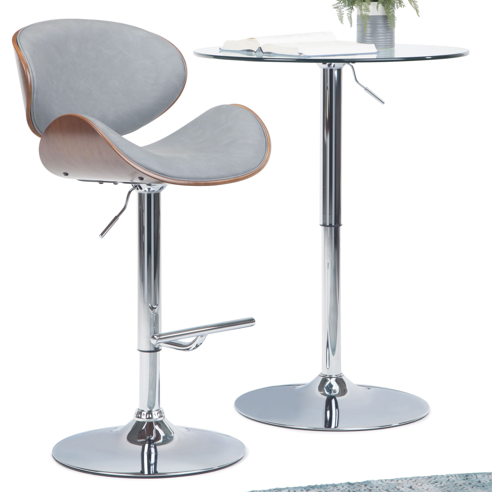 Marana - Multifunctional Handcrafted Bentwood Adjustable Swivel Bar Stool by HouseOfZazla