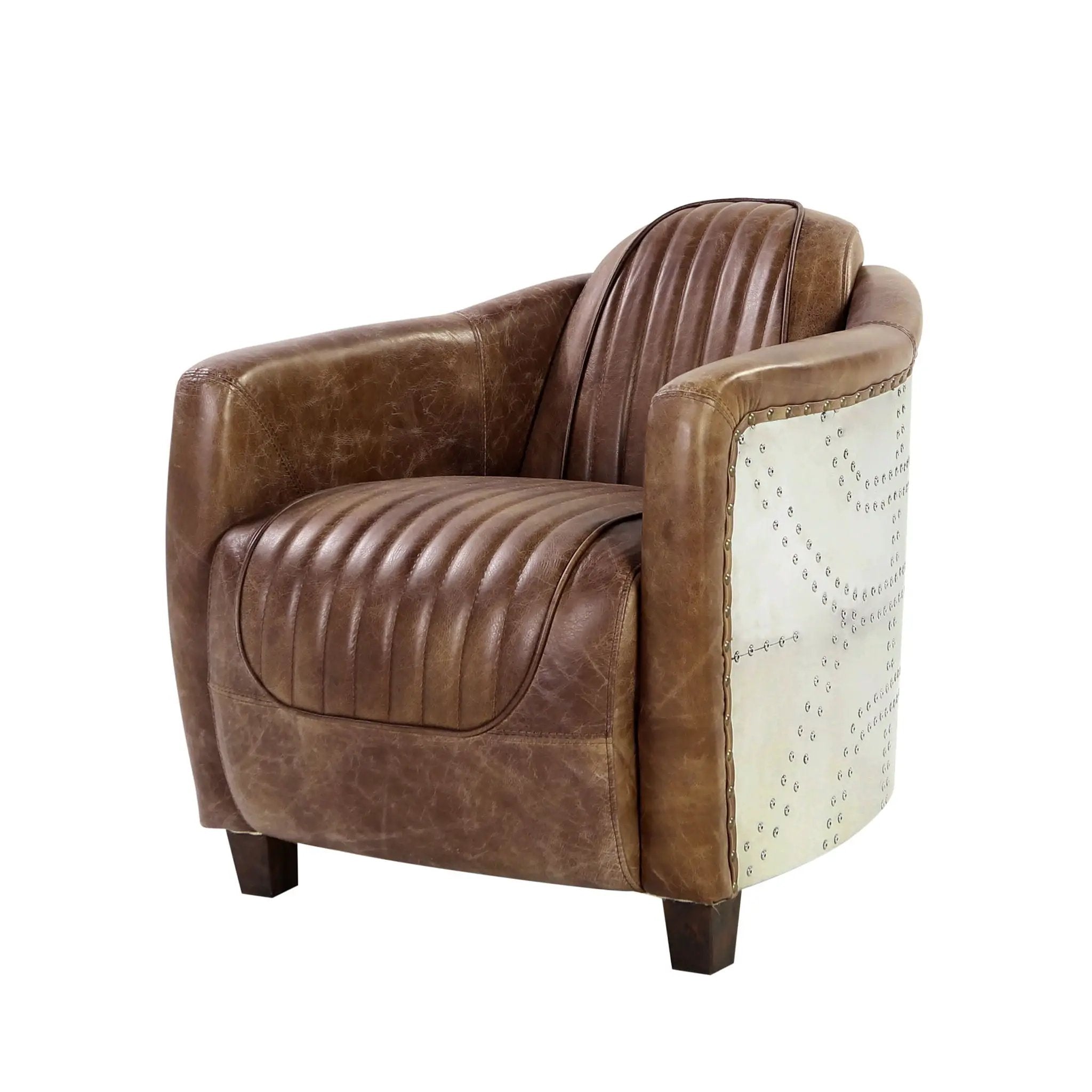 Brancaster - Grain Leather Chair - Brown by Unique Piece Furniture