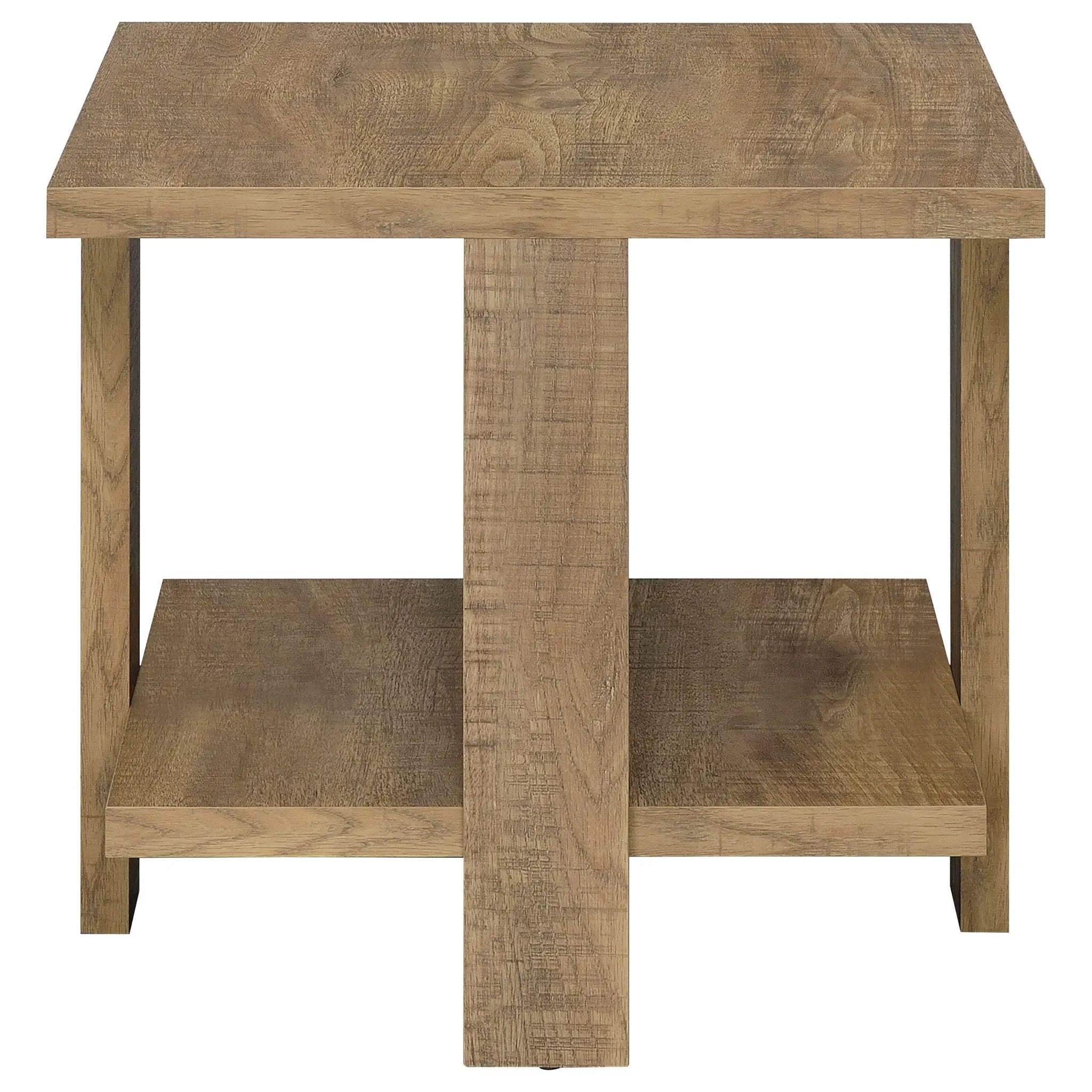 Dawn Square Engineered Wood End Table Mango Brown by Unique Piece Furniture