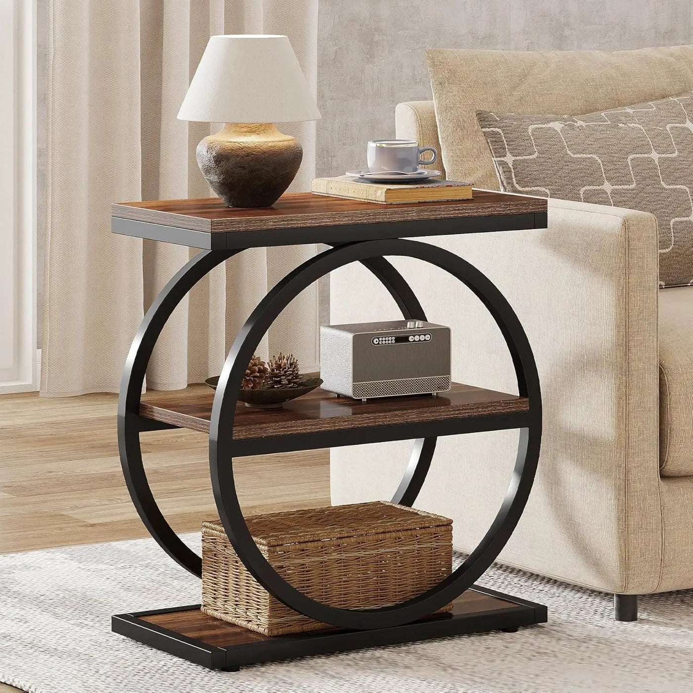 Industrial Narrow End Table With 3 Shelves by HouseOfZazla