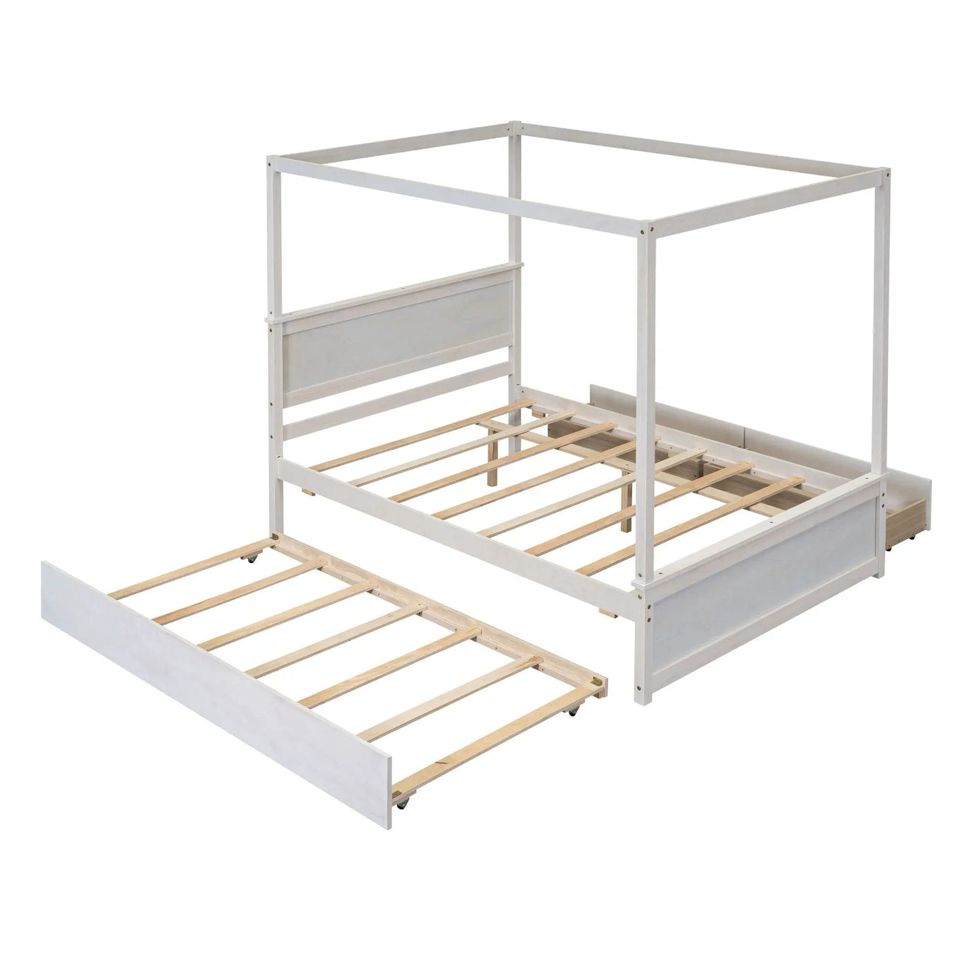Canopy Platform Bed With Drawers, Support Slats, No Box Spring Needed by Unique Piece Furniture