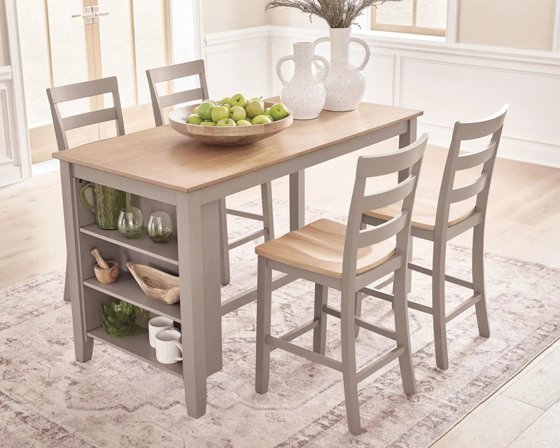 Harperfeld - Rectangular Dining Room Counter Table - Natural / Gray by Unique Piece Furniture