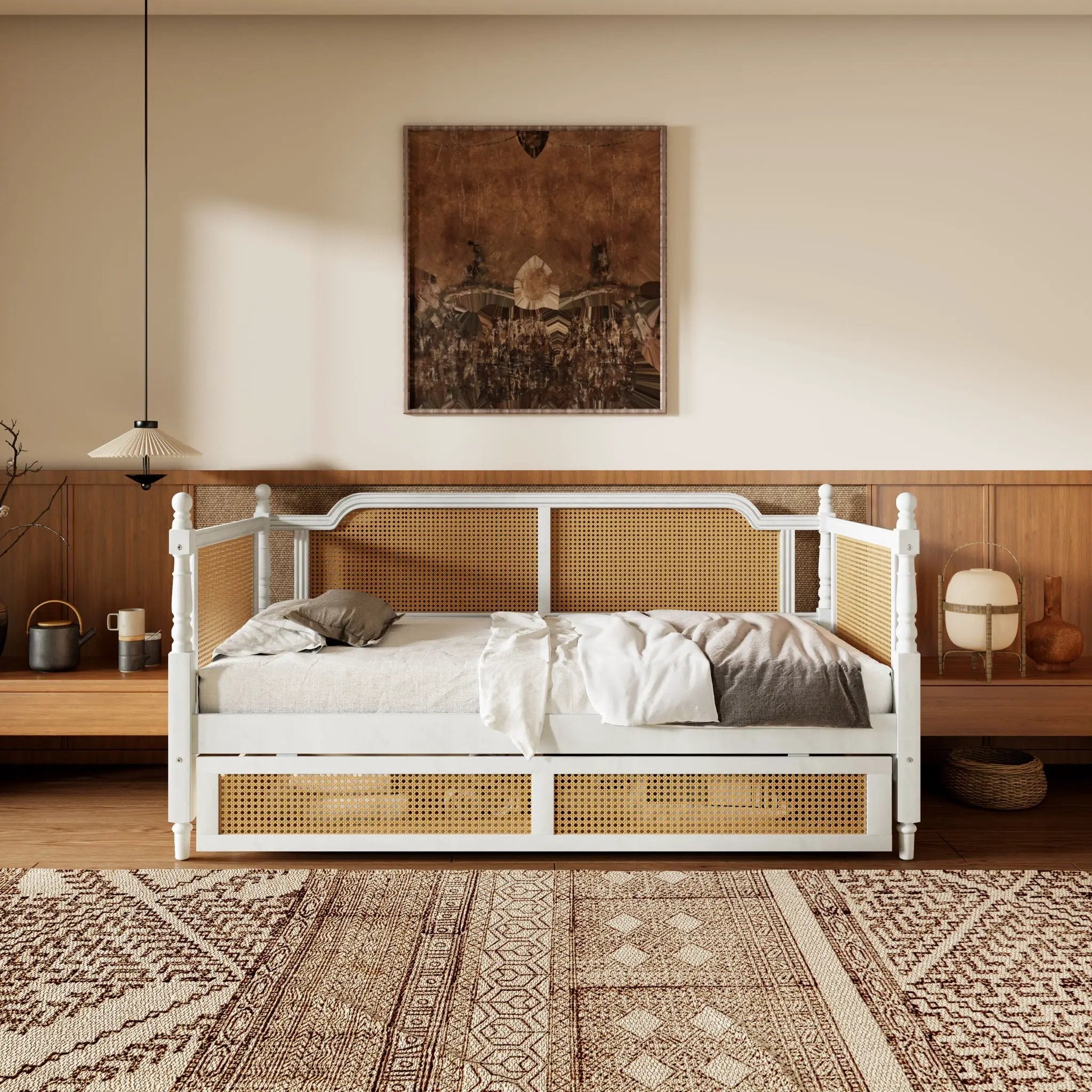 Traditional Style Rattan Daybed, No Box Spring Needed by HouseOfZazla