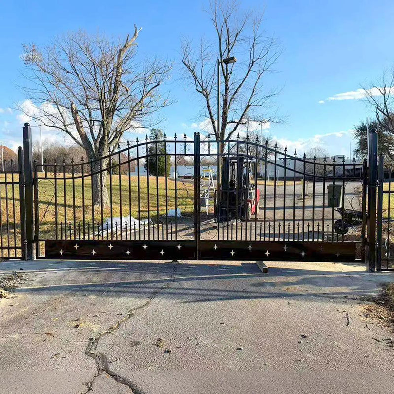 20x8 ft Steel Dual Swing Driveway Gate by Chery Industrial