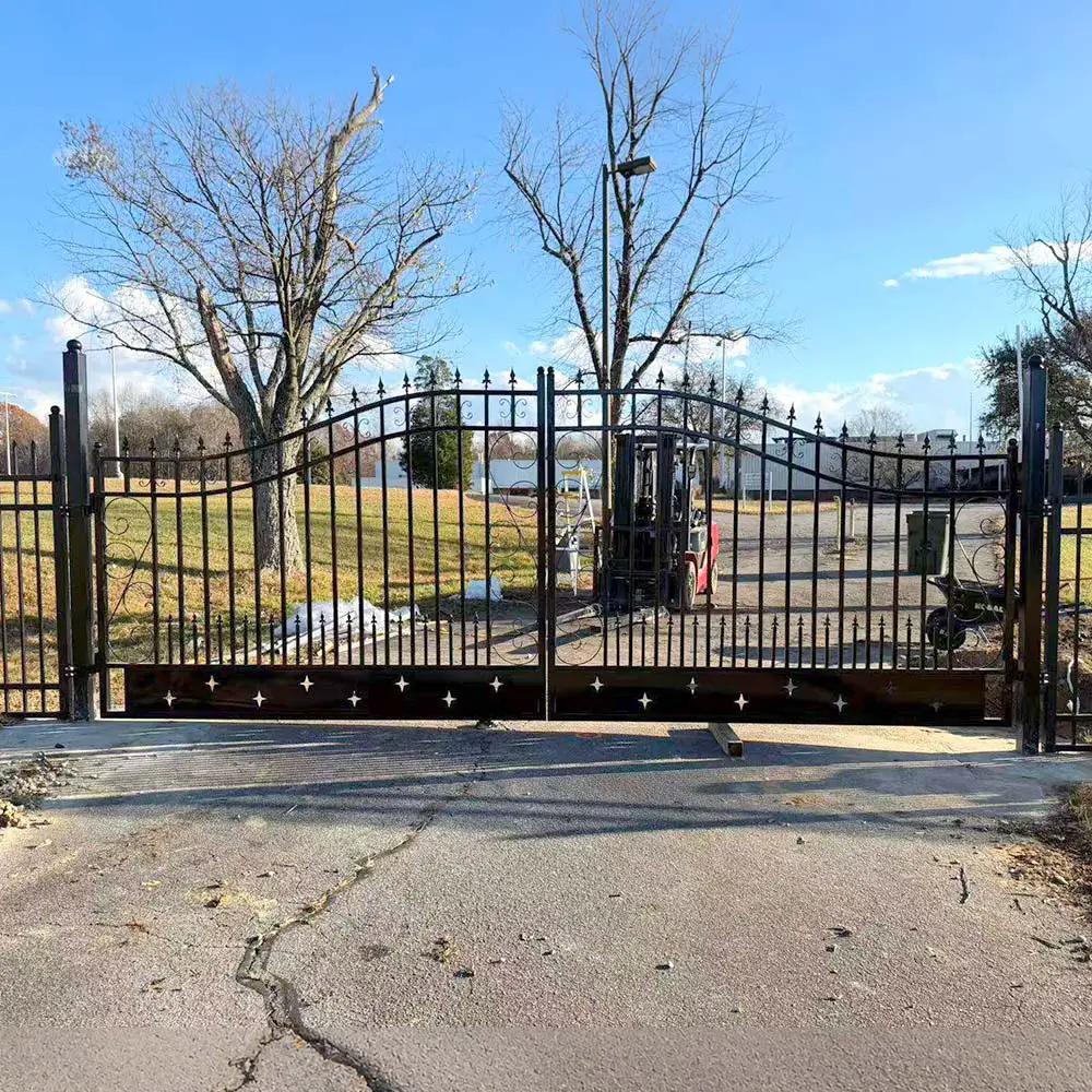 18x8 ft Steel Dual Swing Driveway Gate by Chery Industrial