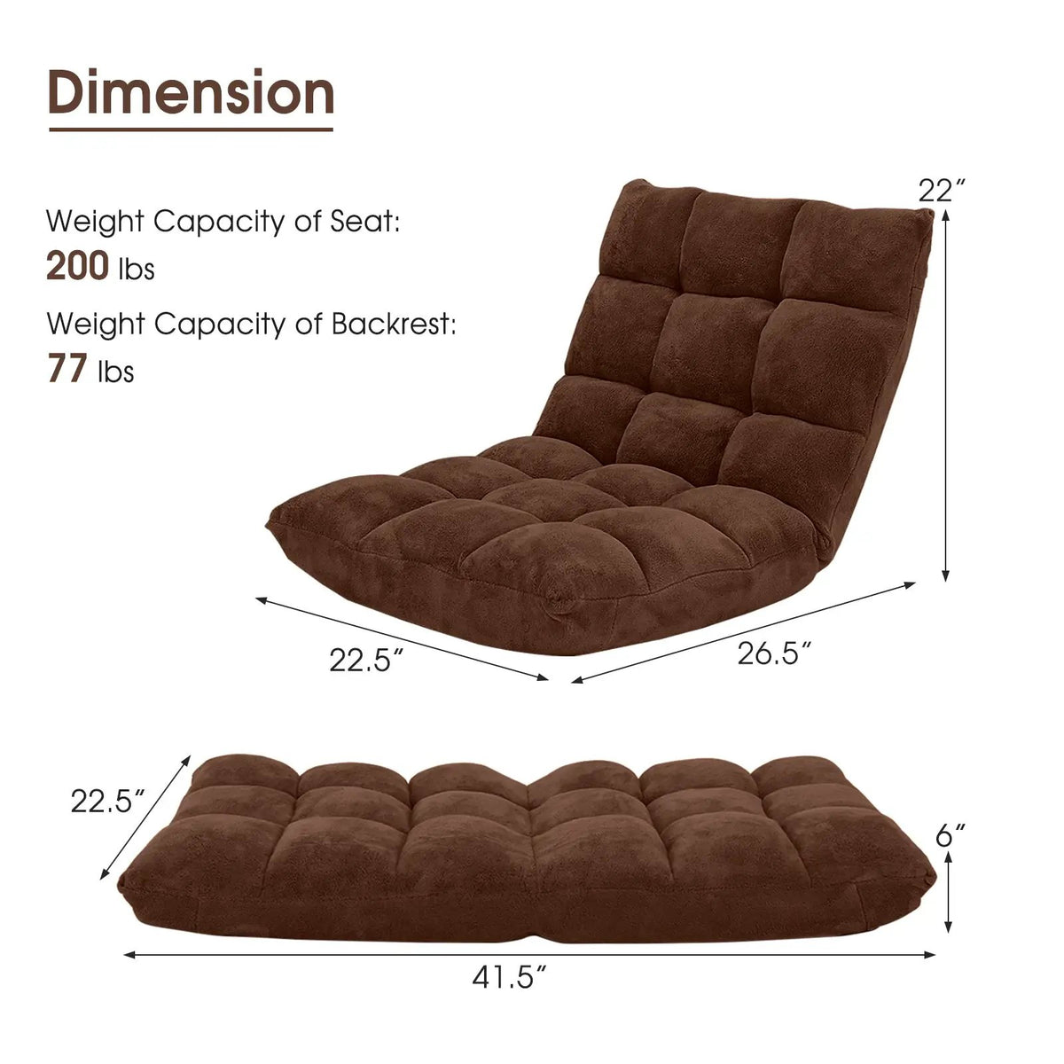 Adjustable 14-position Cushioned Floor Chair, photo 5 of 19