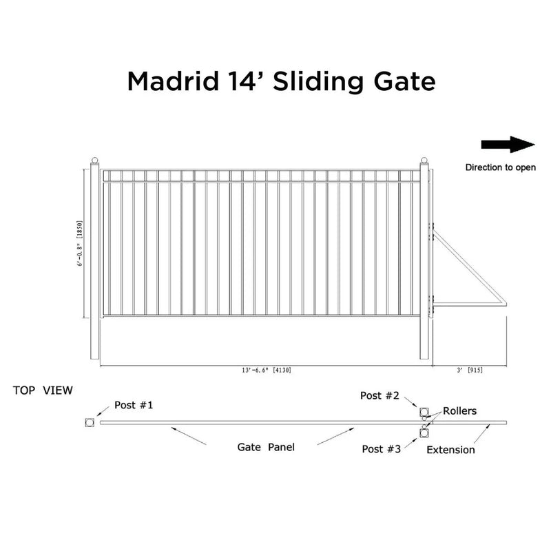 14x6 ft Steel Sliding Driveway Gate by Chery Industrial