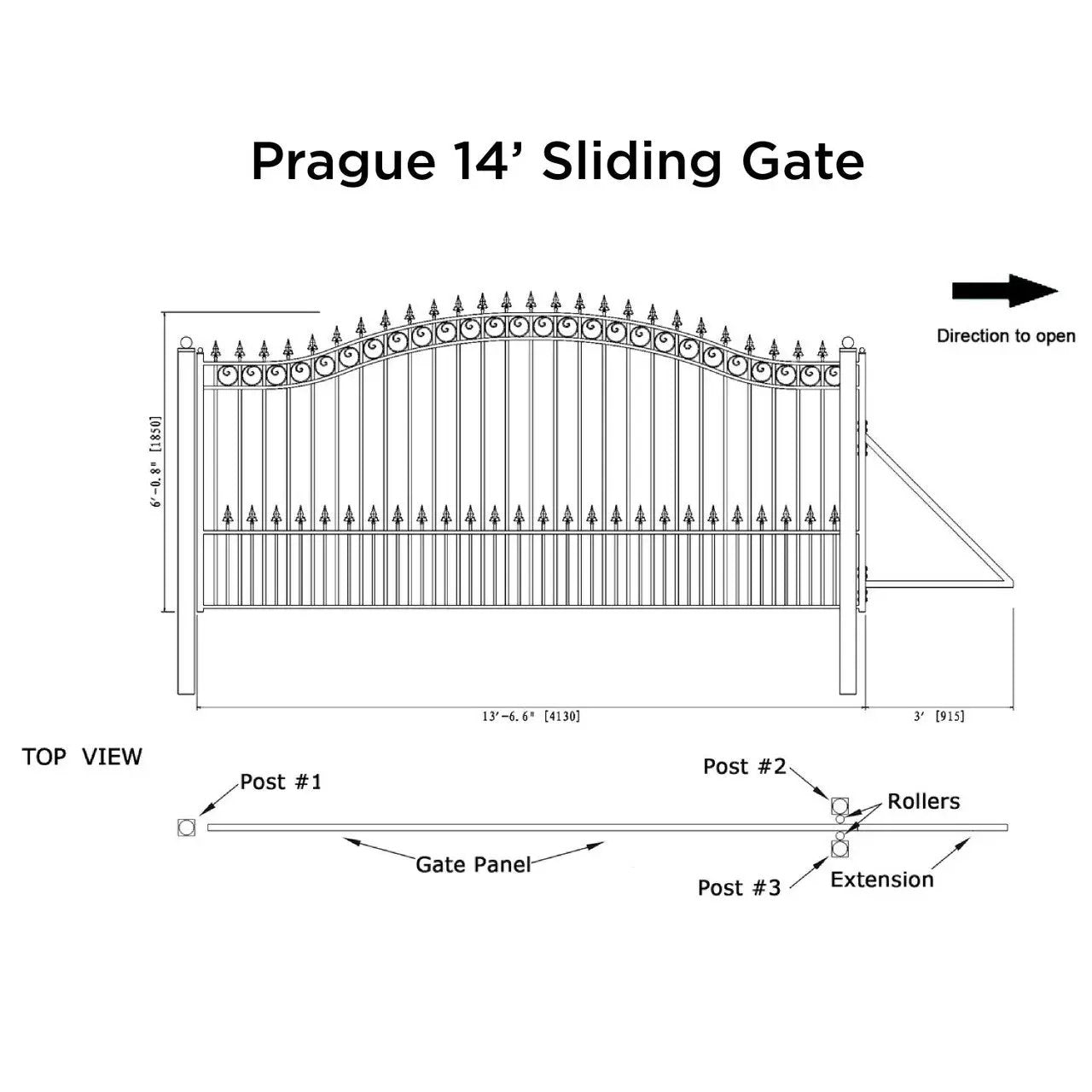 14x6 ft Steel Sliding Driveway Gate by Chery Industrial