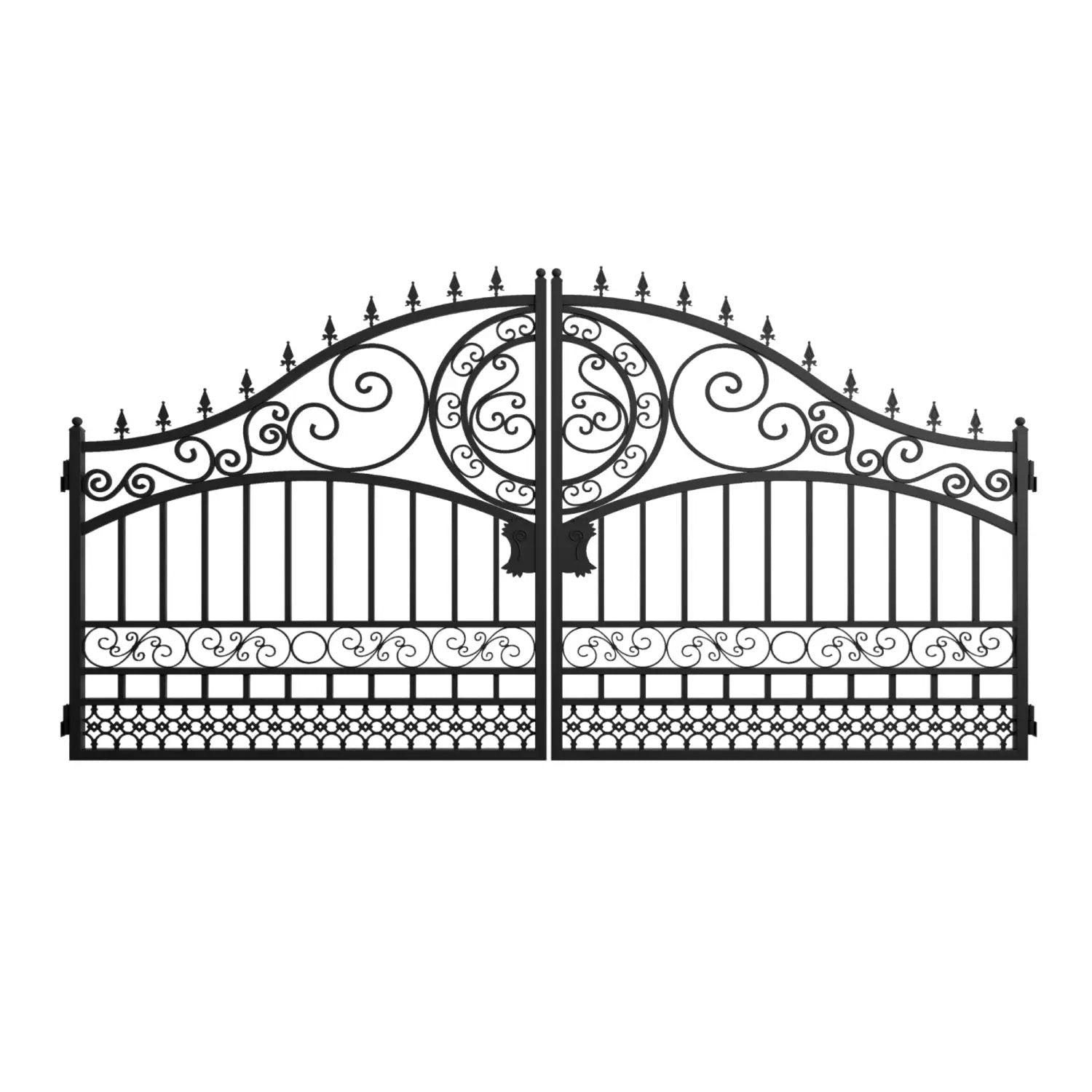 14x8 ft Steel Dual Swing Driveway Gate-European Style by Chery Industrial