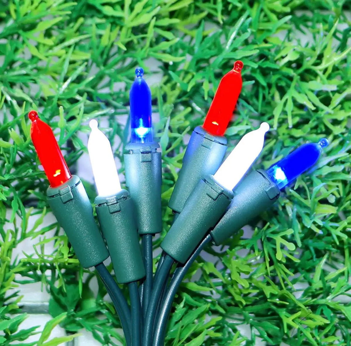150 LED Christmas Lights, 50 FT Green/White Wire by Outdoor Solar Outlet