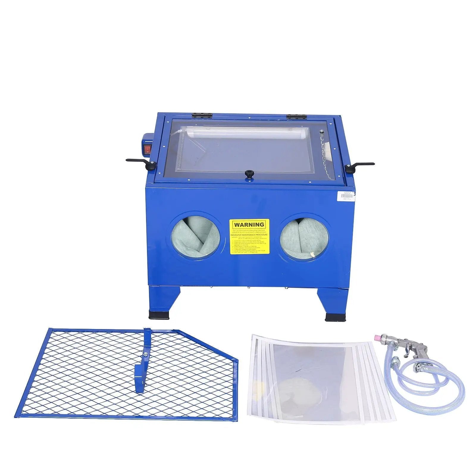 Bench Top Portable Sand Blaster Cabinet Kit 25 Gallon With 80 Psi Capacity - Blue by HouseOfZazla