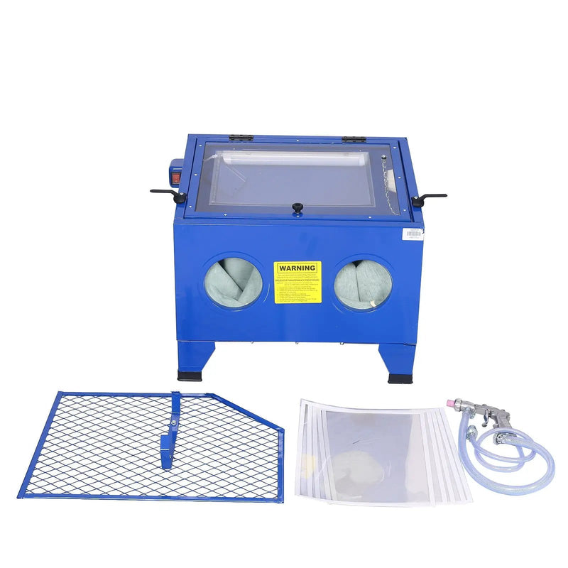Bench Top Portable Sand Blaster Cabinet Kit 25 Gallon With 80 Psi Capacity - Blue by HouseOfZazla