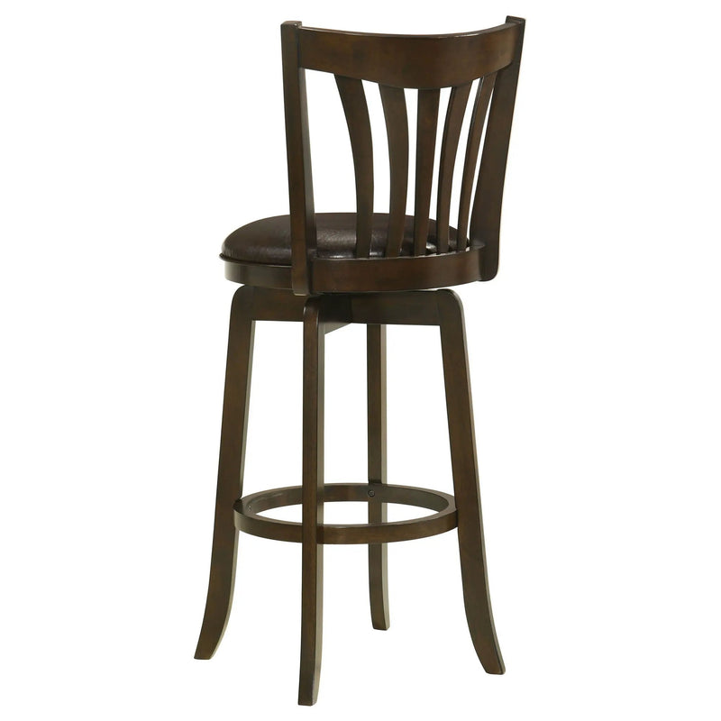 Lambert Wood Pub Height Swivel Bar Chair Dark Cherry by Unique Piece Furniture