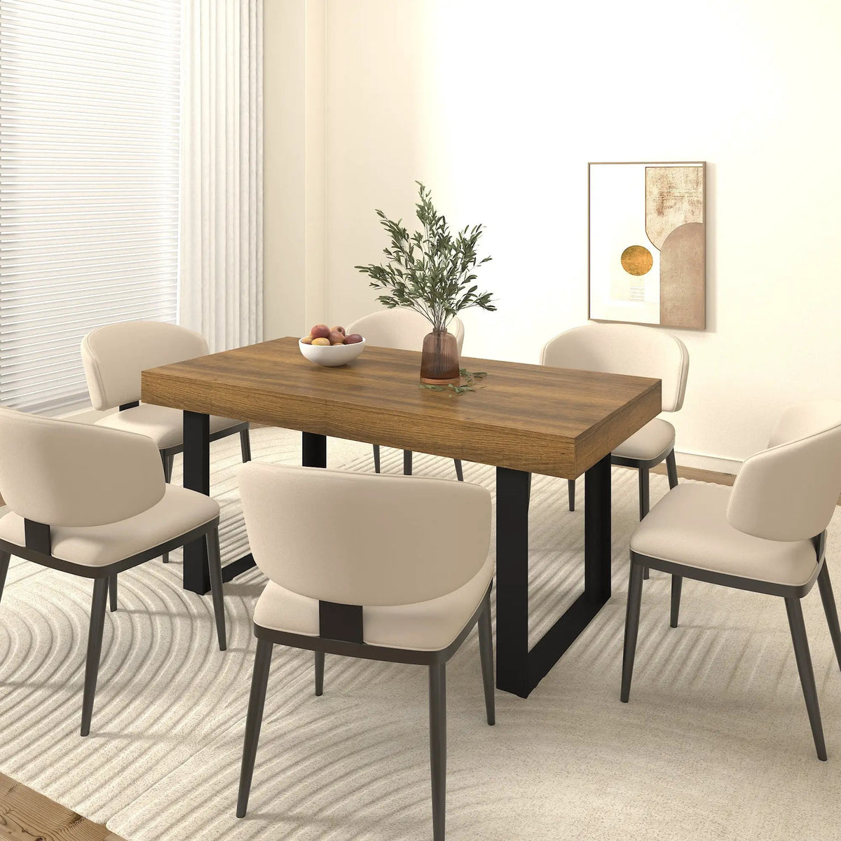 Rectangle Extendable Dining Table for 6-10 People by HouseOfZazla