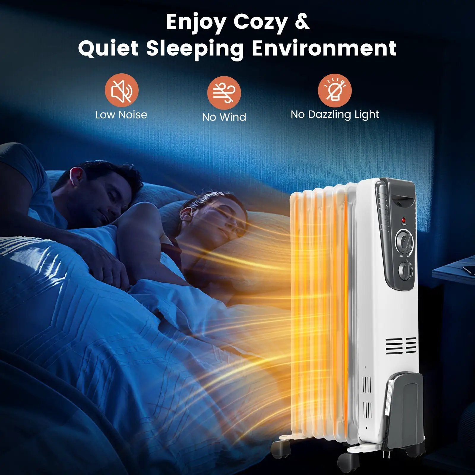 1500W Electric Space Heater with Adjustable Thermostat by DirectDeals