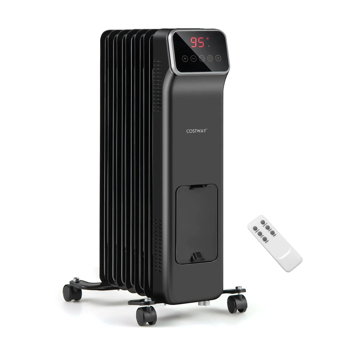 1500W Oil Filled Radiator Heater with Remote Control 3 Modes 24H Timer, photo 3 of 9