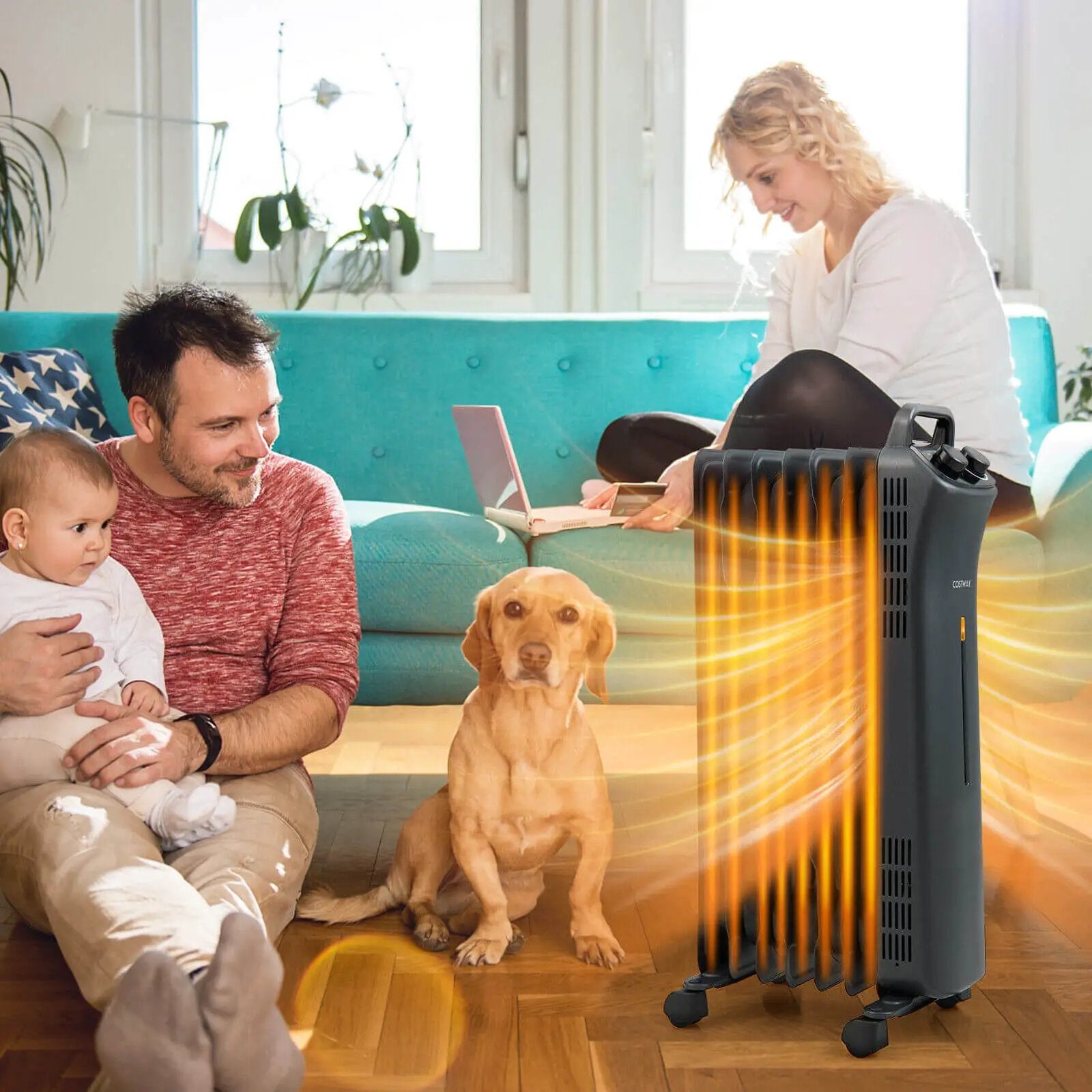 1500W Oil Filled Space Heater with 3-Level Heat by DirectDeals