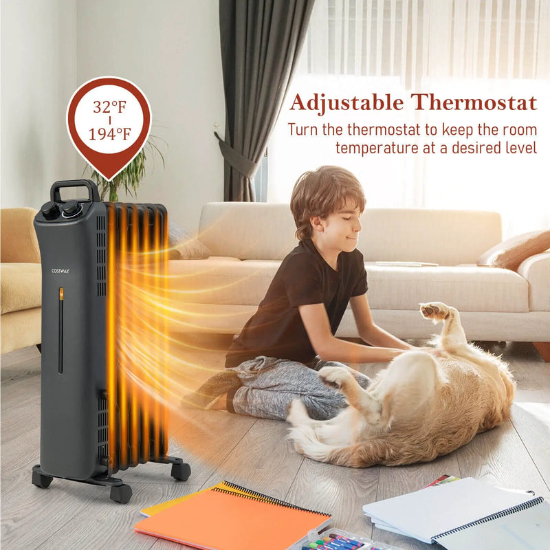 1500W Oil Filled Space Heater with 3-Level Heat by DirectDeals