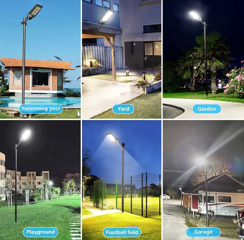1500W Solar Street Light 30000LM LED Outdoor Waterproof Dusk to Dawn for Yard Lighting IP66 6000K with Bracket and Remote Control by Outdoor Solar Outlet
