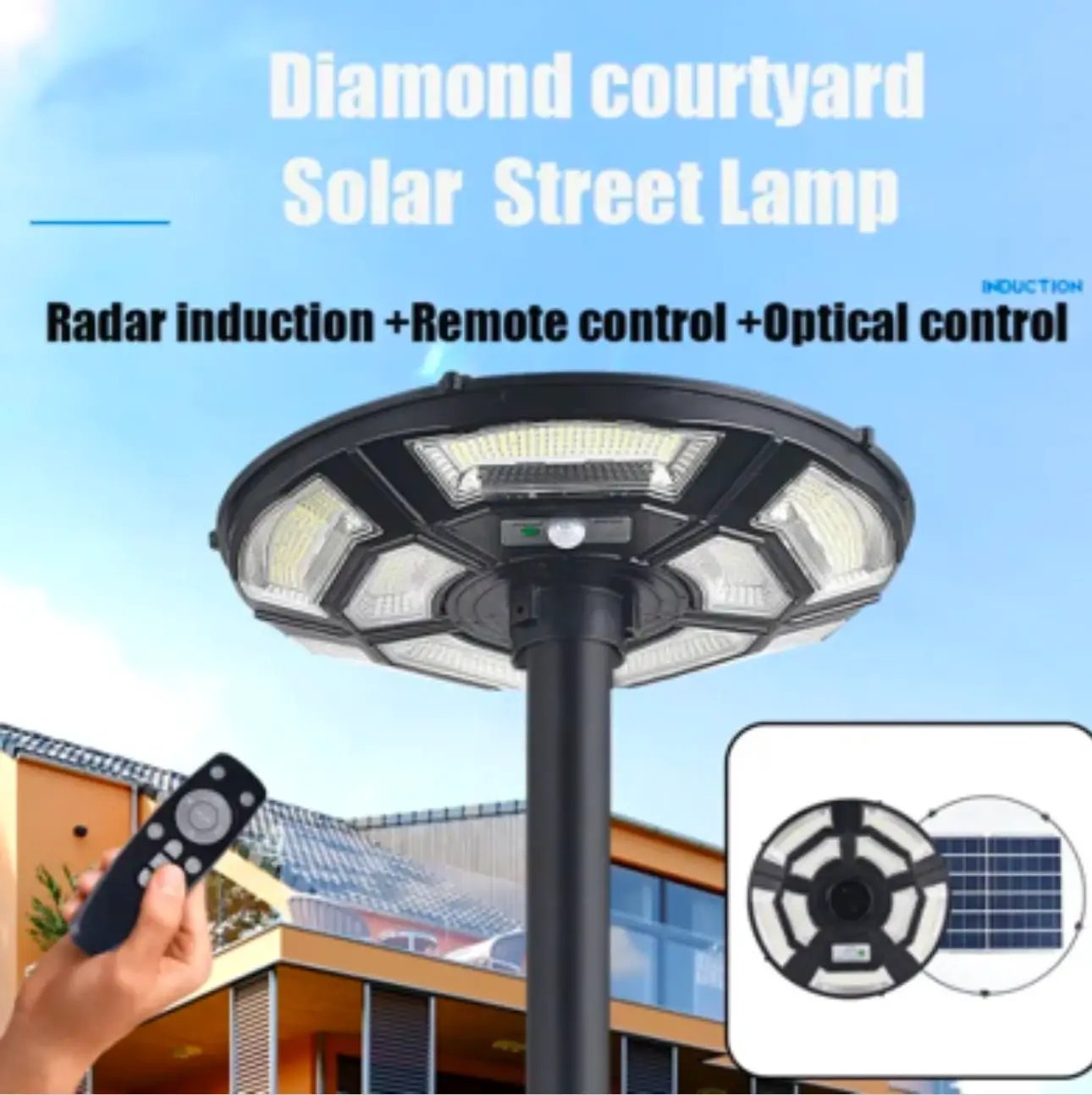 1500W Solar UFO Motion Sensor All in one Solar Garden Street Light With Remote Control by Outdoor Solar Outlet