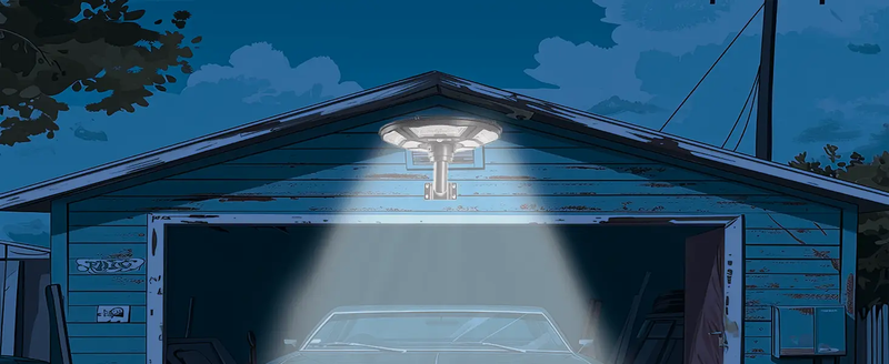 3500W Commercial Solar Round 360° Wide Angle Pole Outdoor Lamp Post Light with 98 inch Pole IP67 Waterproof With Remote by Outdoor Solar Outlet