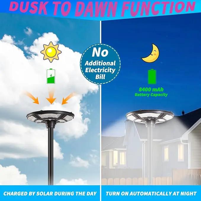 1500W Solar UFO Motion Sensor All in one Solar Garden Street Light With Remote Control by Outdoor Solar Outlet