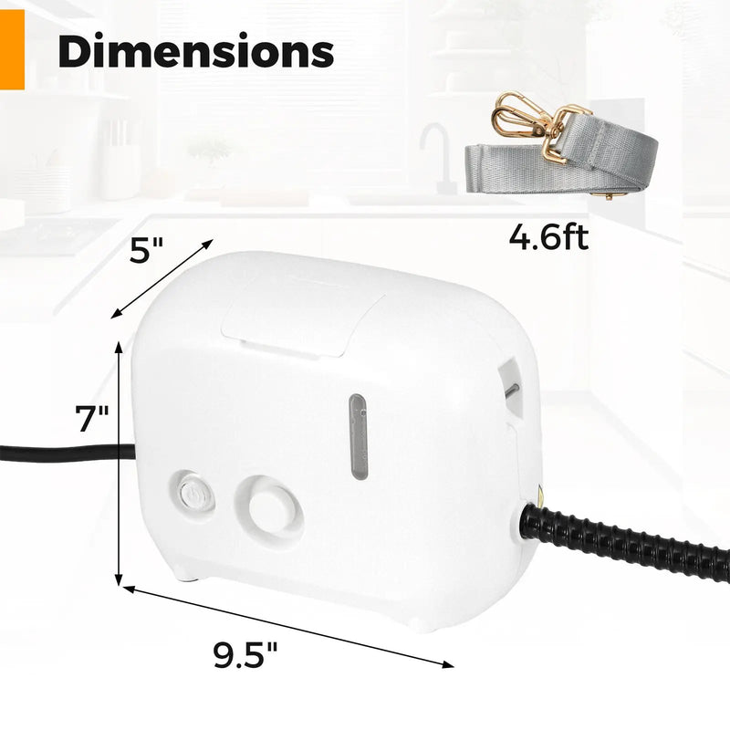 1500W Portable Steam Cleaner with 34 oz Water Tank-White by DirectDeals