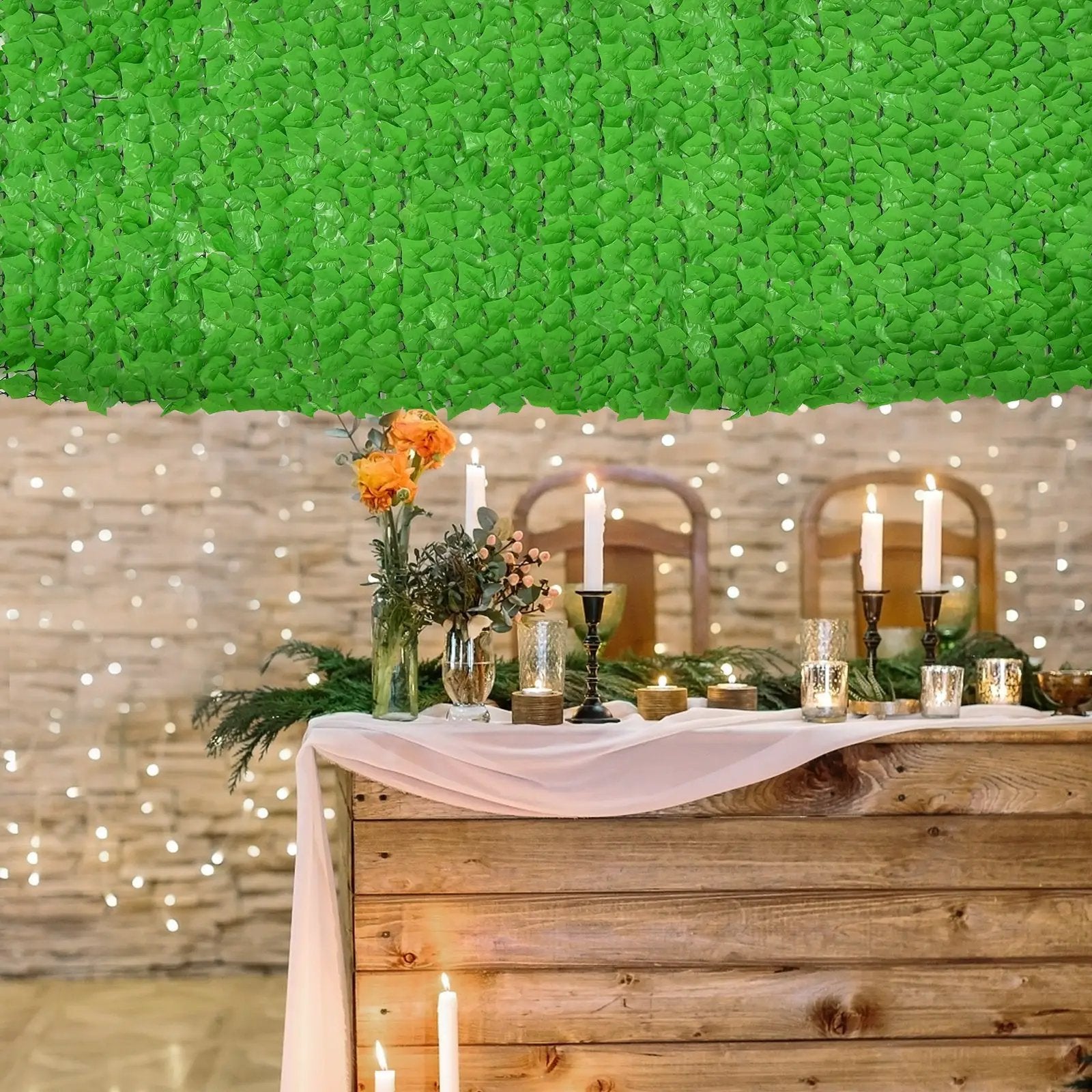 Artificial Ivy Privacy Fence 118 x 39 Inch Green Hedge Screen by DirectDeals