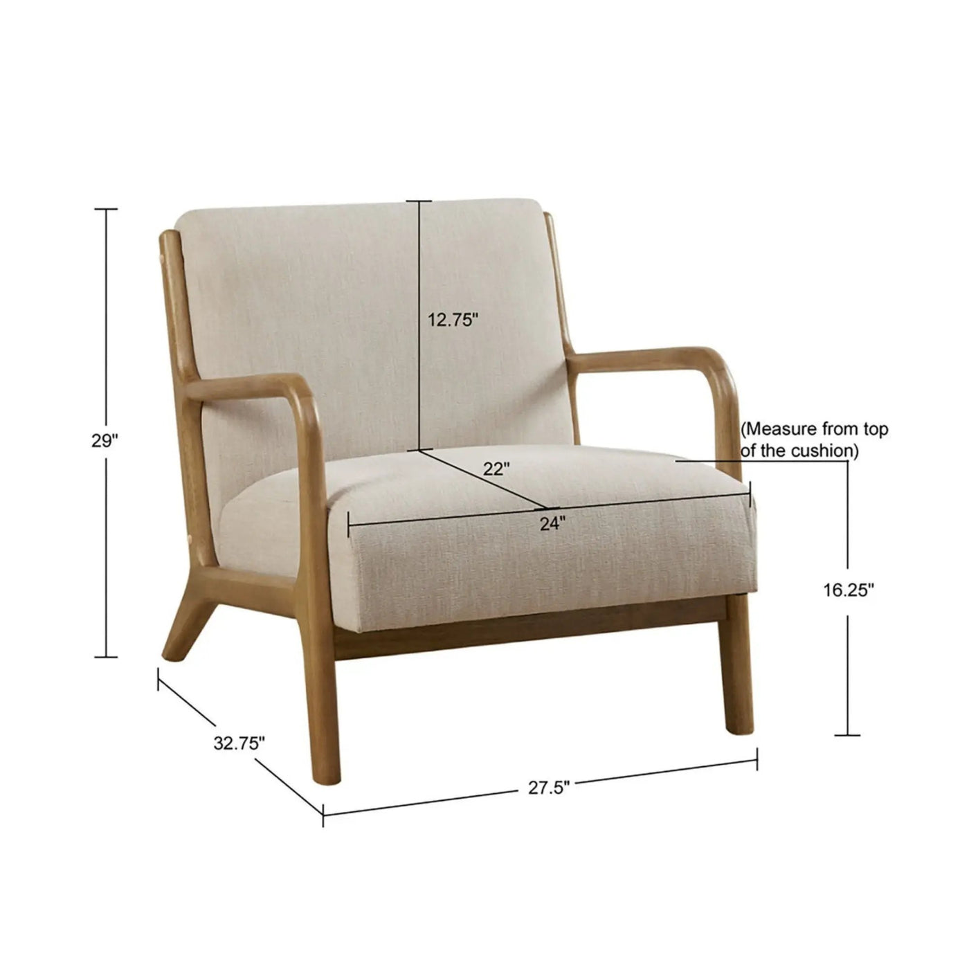 Mid-Century Style Lounge Chair With Upholstered Seat by Unique Piece Furniture