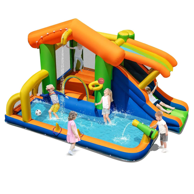 8-in-1 Jumping Castle with Slide and 480W Blower by DirectDeals