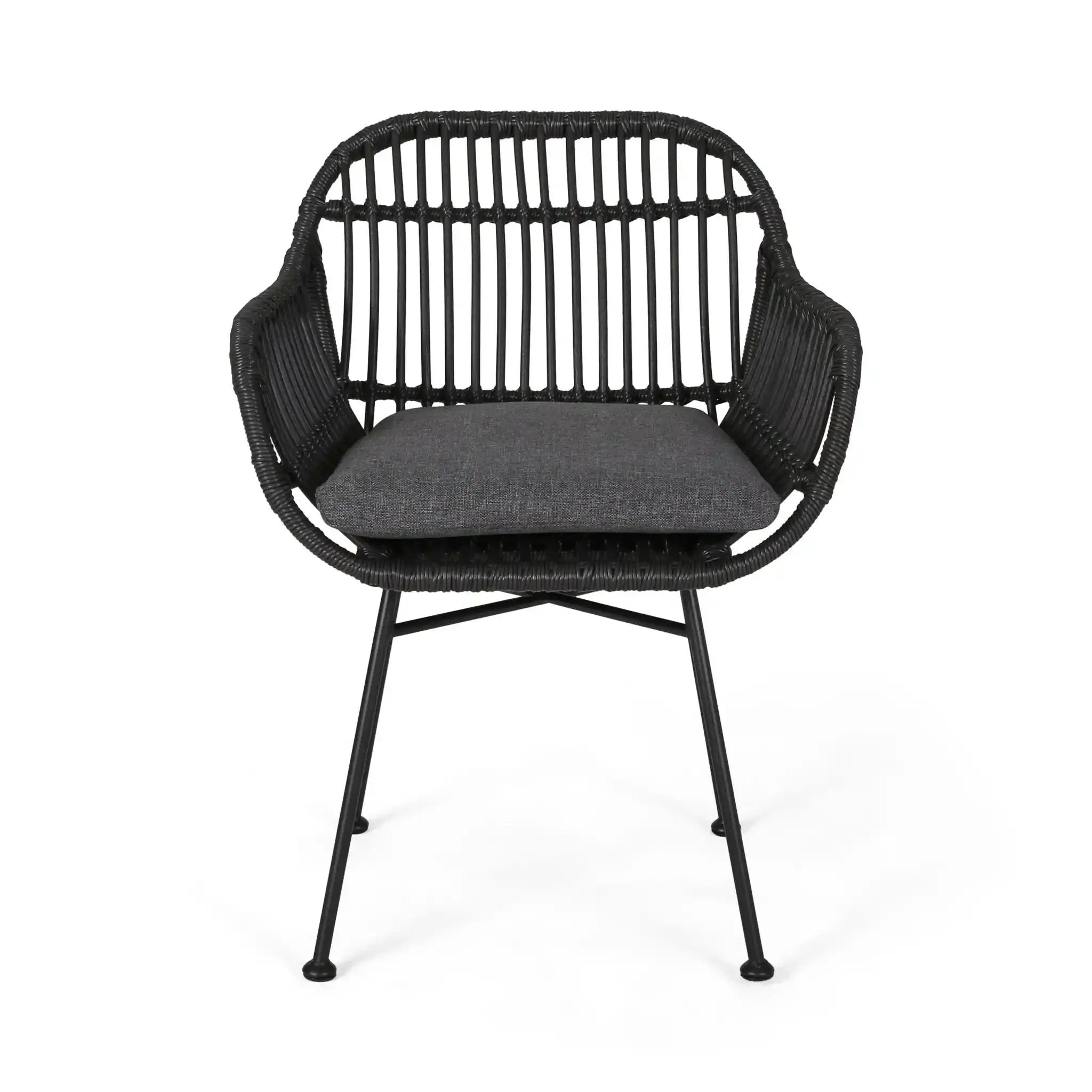 Outdoor Rattan Accent Chair With Metal Legs by HouseOfZazla