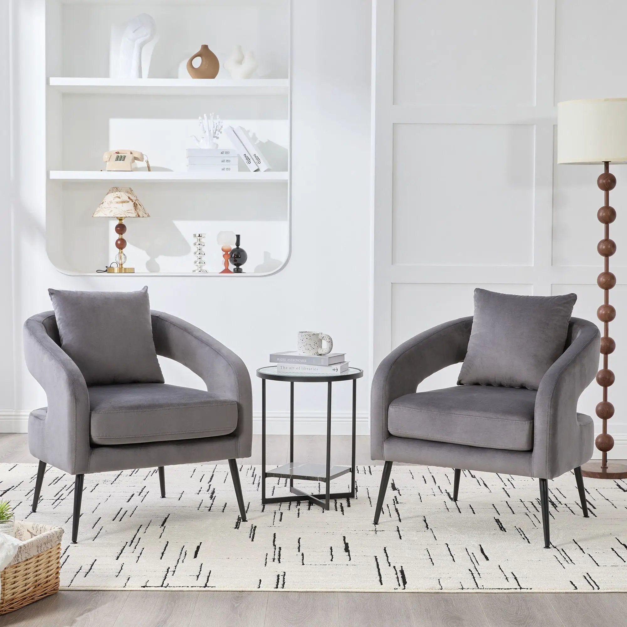 Open Back Accent Chair, Round Sofa Lounge Armchair by Unique Piece Furniture