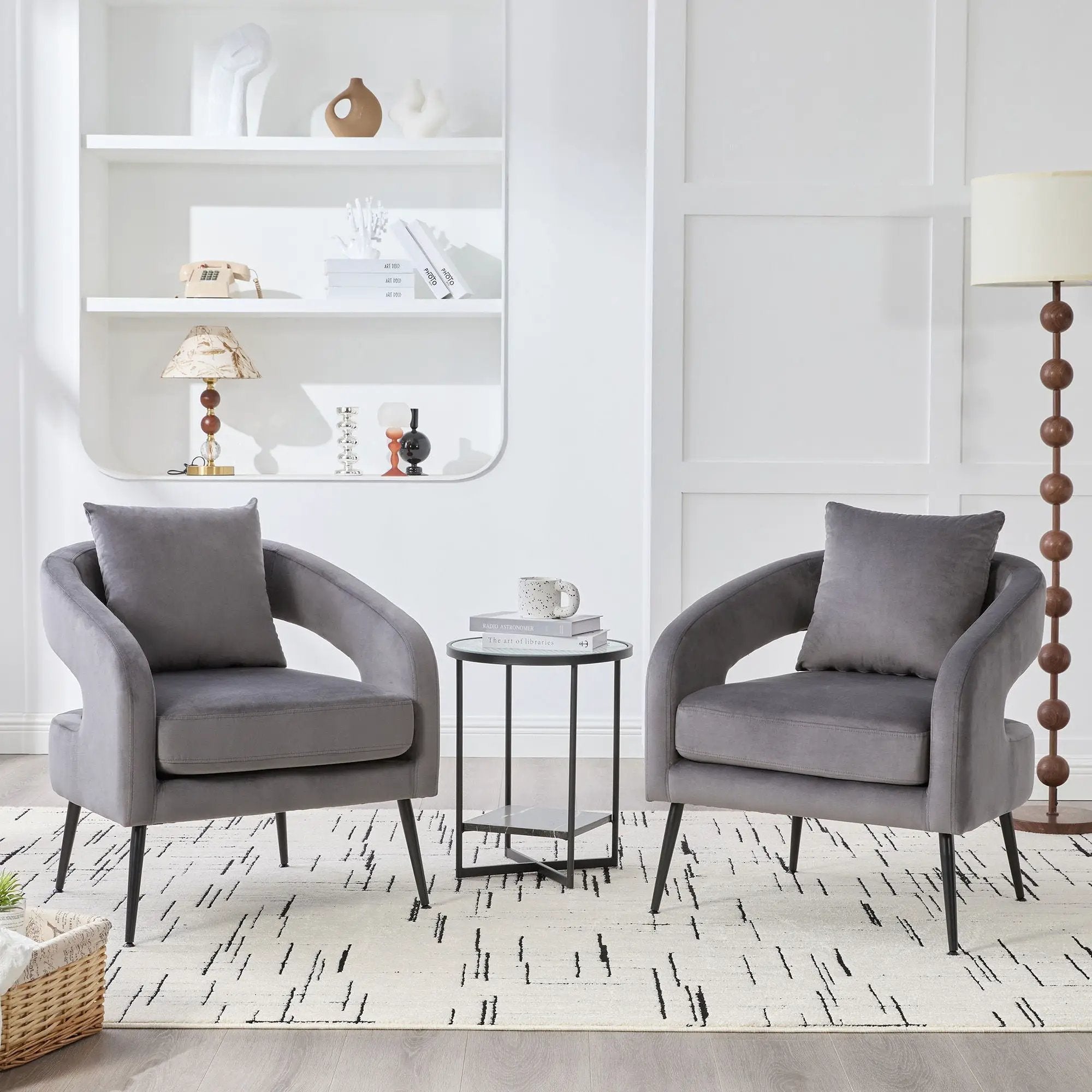 Open Back Accent Chair, Round Sofa Lounge Armchair by HouseOfZazla