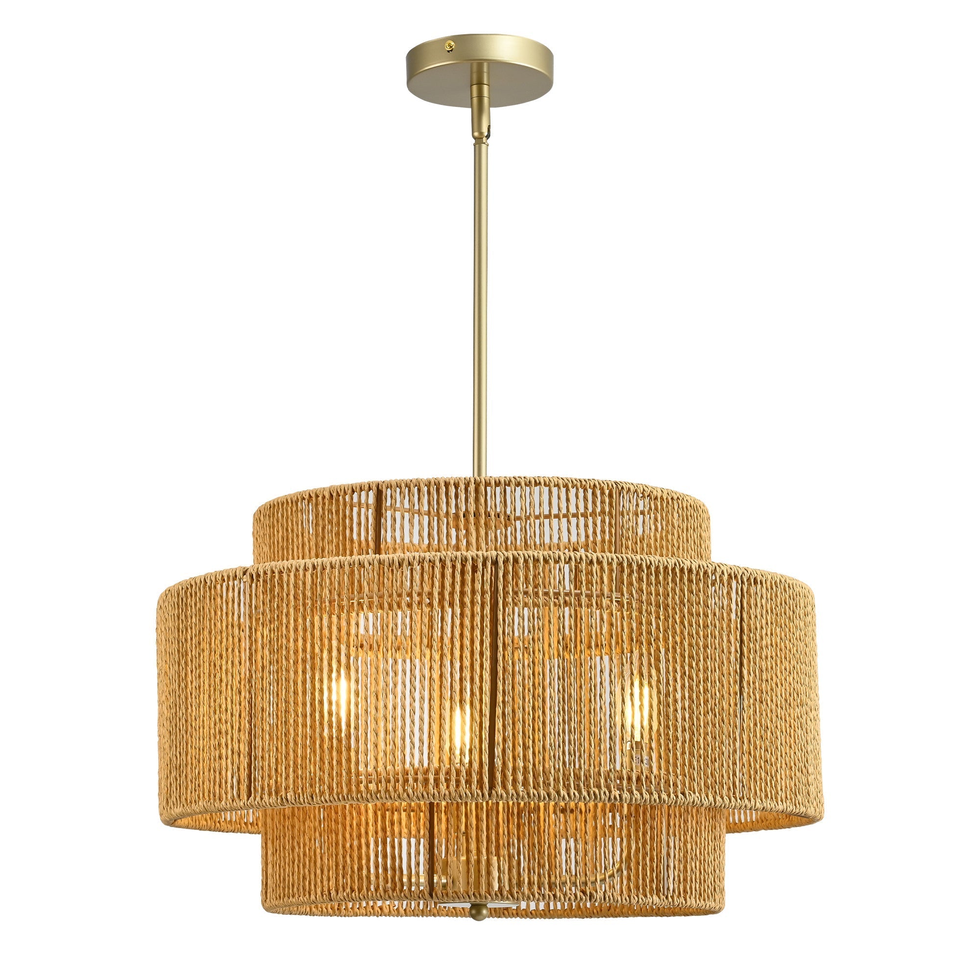 Boho Rattan 3-Light Chandelier by HouseOfZazla