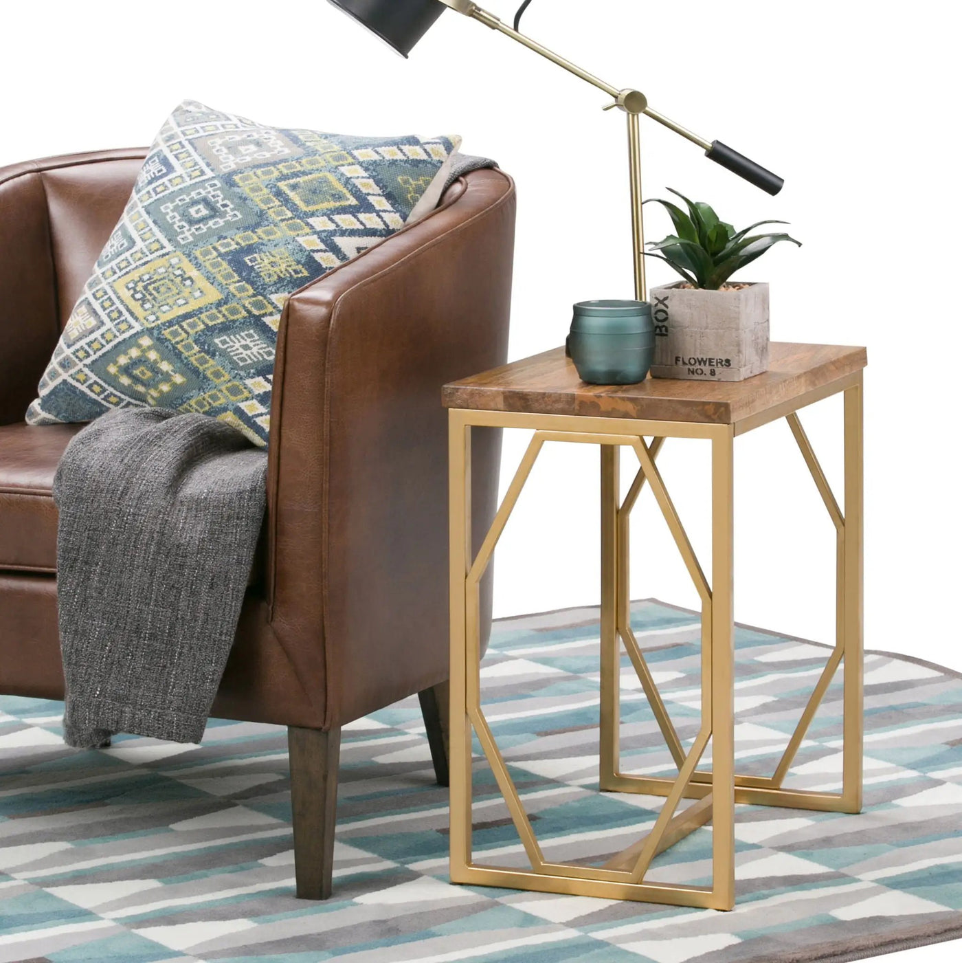 Selma - Handcrafted Metal And Wood Accent Table by HouseOfZazla