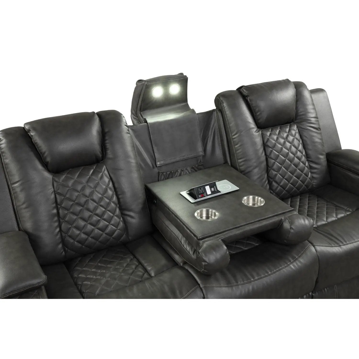 Benz - Power Reclining Sofa With LED Lighting by HouseOfZazla