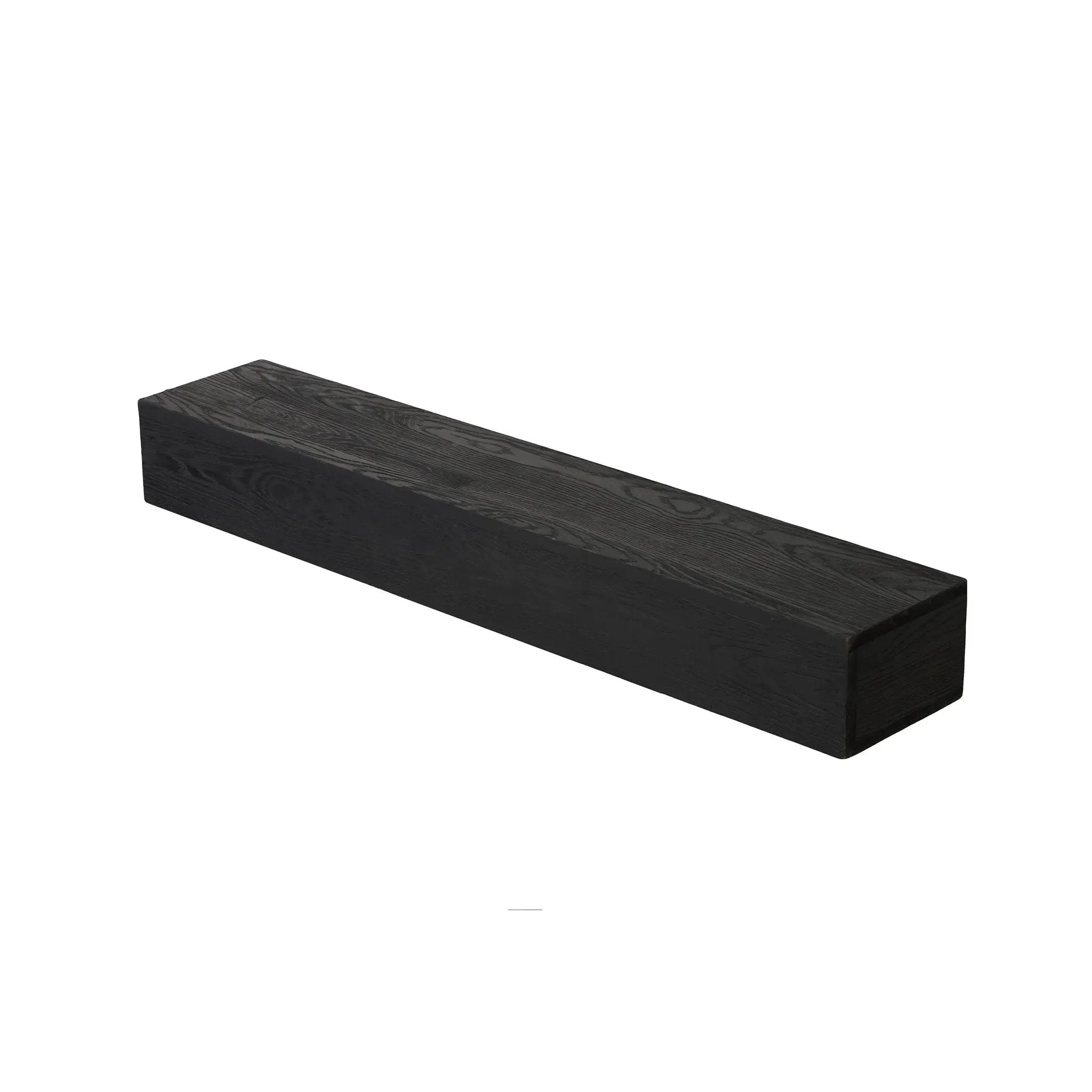 48'' Embossed Fireplace Mante, Wall Mounted Floating Shelf - Black by HouseOfZazla
