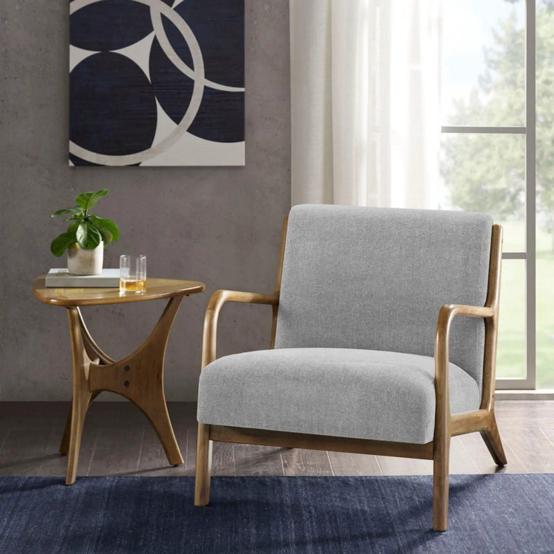 Mid-Century Style Lounge Chair With Upholstered Seat by Unique Piece Furniture