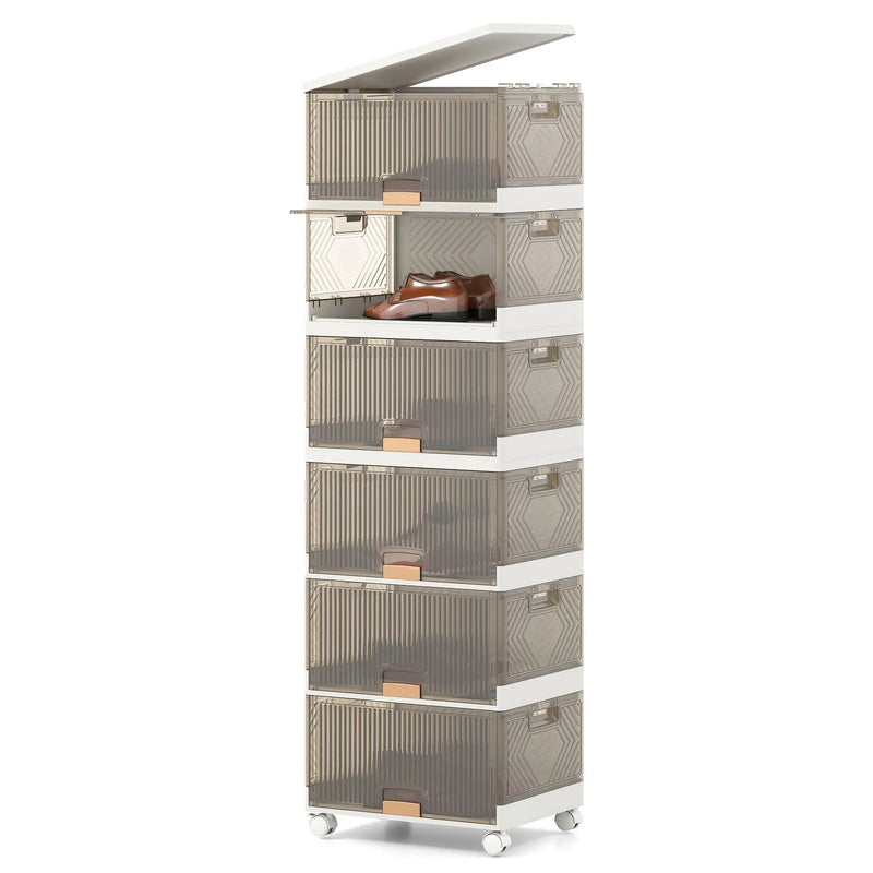 3/4/5/6-Cube Stackable Storage Bins with Detachable Wheels by DirectDeals