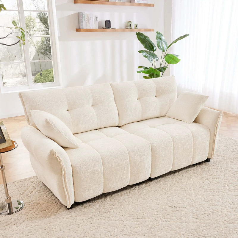 Modern Sofa & Pillows, Textured Cover, High Rebound Cushions by HouseOfZazla