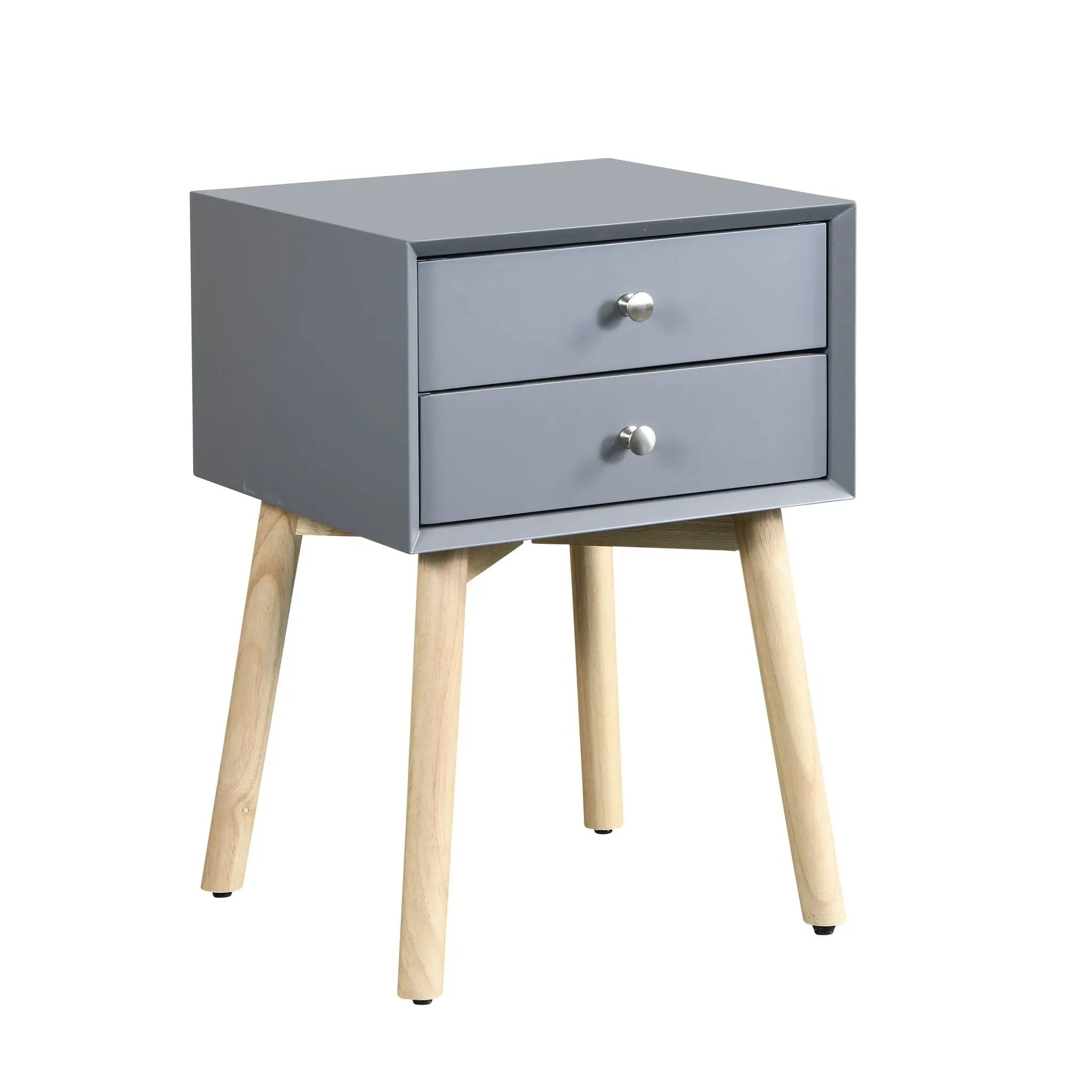 Bedside Table With 2 Drawers Mid-Century Modern Storage Cabinet For Bedroom by HouseOfZazla