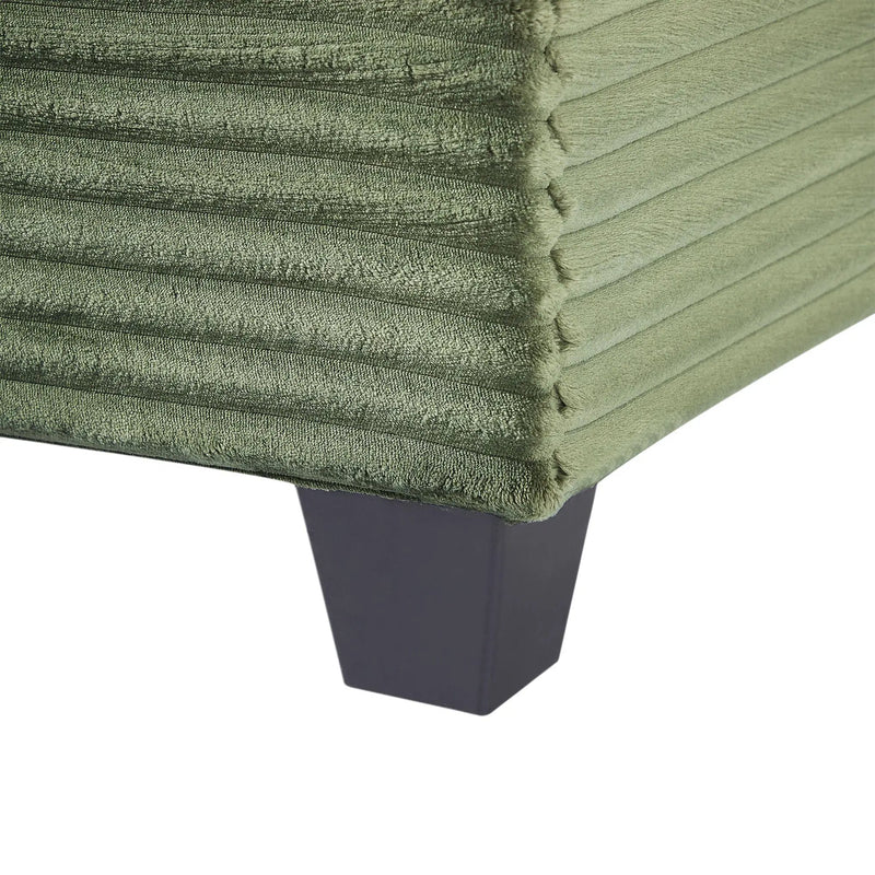 Upholstered U-Shaped Sectional Sofa With Movable Ottoman And Side Storage Pockets